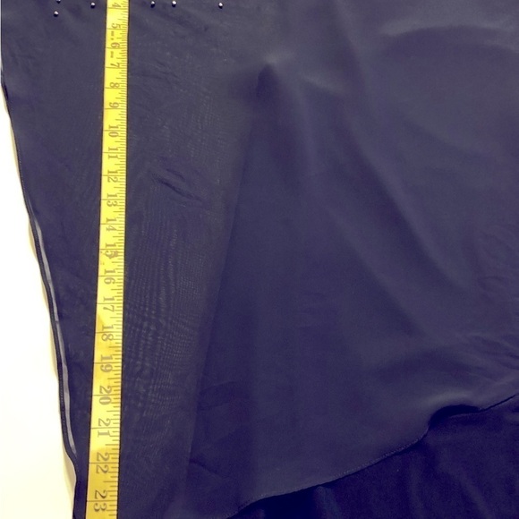 Xscape Navy Blue Beaded / Studded Cocktail Dress - Picture 7 of 13